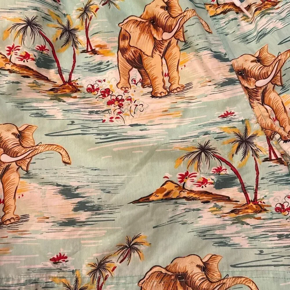 POLO RALPH LAUREN Vintage 90s Tropical Elephant Print Swim Trunks XL